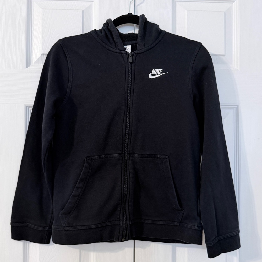 Nike Kids Black Hoodie Full Zip Jacket Size M/L